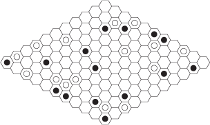 Hex board game.